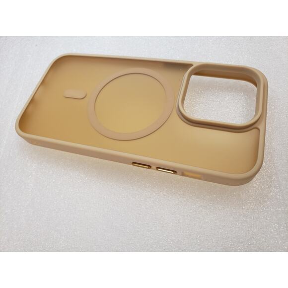 Miracase Phone Case for iPhone 14 PRO. Beige. Gold Buttons - Picture 3 of 9